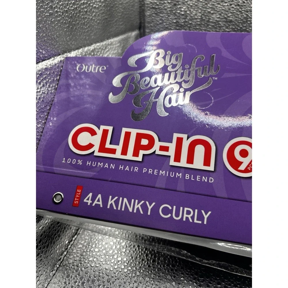 Outre Big Beautiful Human Hair Premium Blend CLIP-IN 12pcs 4A Kinky Curl 2T1B